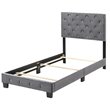 Glory Furniture Suffolk Velvet Upholstered Twin Bed in Gray