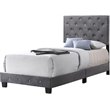 Glory Furniture Suffolk Velvet Upholstered Twin Bed in Gray