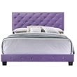 Glory Furniture Suffolk Velvet Upholstered Queen Bed in Purple