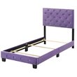 Glory Furniture Suffolk Velvet Upholstered Twin Bed in Purple
