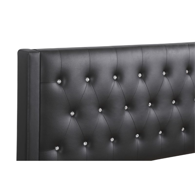 Glory Furniture Bergen Velvet Upholstered King Bed in Black