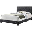 Glory Furniture Suffolk Velvet Upholstered Queen Bed in Black