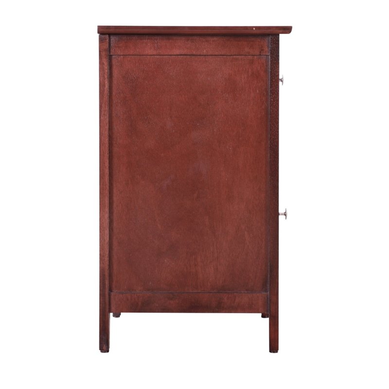 Glory Furniture Izzy 1 Drawer 1 Door Nightstand in Cherry