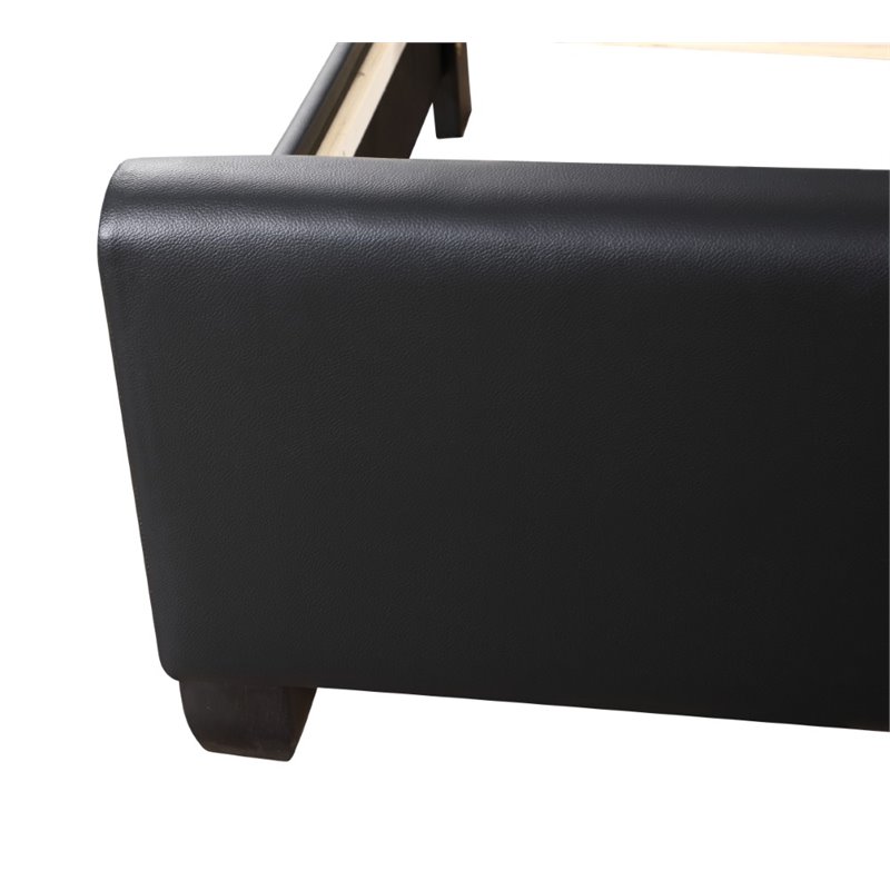 Glory Furniture Marilla Faux Leather Upholstered Queen Bed in Black