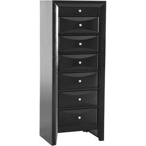 Glory Furniture Marilla 7-Drawers Bedroom Lingerie Chest in Black