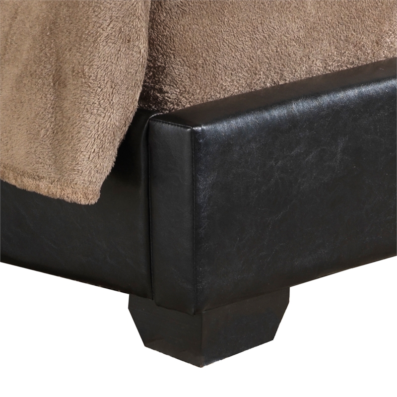 Glory Furniture Aaron Faux Leather Upholstered Twin Bed in Black