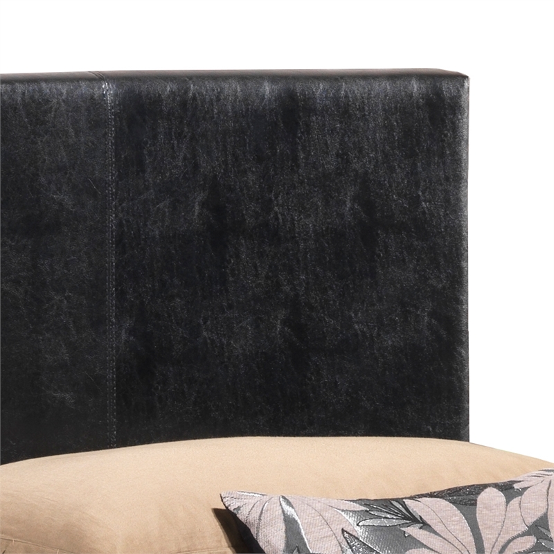 Glory Furniture Aaron Faux Leather Upholstered Twin Bed in Black
