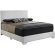 Glory Furniture Aaron Faux Leather Upholstered King Bed in White