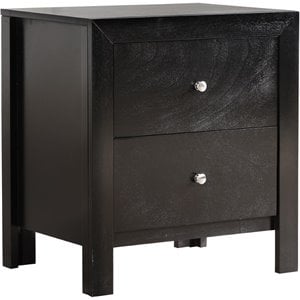 Glory Furniture Burlington 2 Drawer Nightstand in Black