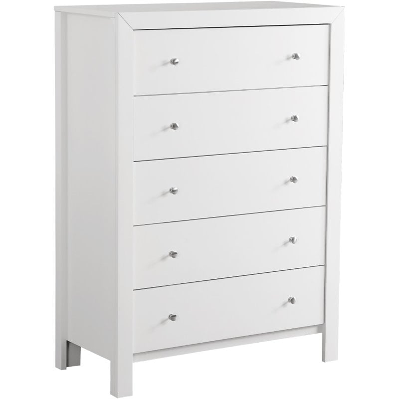 Glory Furniture Burlington 5-Drawers Bedroom Chest in White