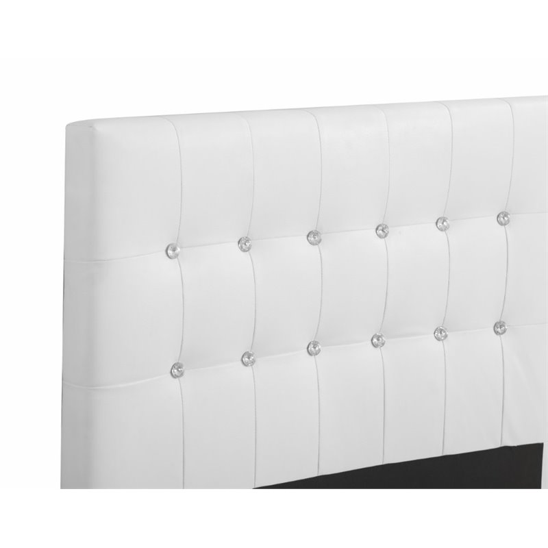 Glory Furniture Diamond Faux Leather Upholstered Twin Bed in White