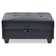 Glory Furniture Revere Faux Leather Ottoman in Black