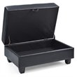 Glory Furniture Revere Faux Leather Ottoman in Black
