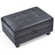 Glory Furniture Revere Faux Leather Ottoman in Black