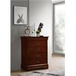 Glory Furniture Louis Phillipe Wood Veneer 4-Drawer Bedroom Chest in Cherry