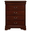 Glory Furniture Louis Phillipe Wood Veneer 4-Drawer Bedroom Chest in Cherry