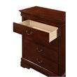 Glory Furniture Louis Phillipe Wood Veneer 4-Drawer Bedroom Chest in Cherry