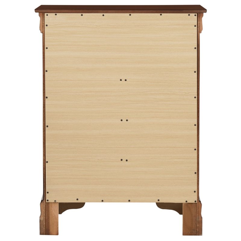 Glory Furniture Louis Phillipe Wood Veneer 4-Drawer Bedroom Chest in Cherry