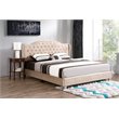 Glory Furniture Joy Velvet Upholstered King Bed in Beige