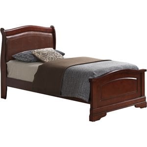 Glory Furniture Louis Phillipe Twin Panel Bed in Cherry