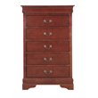 Glory Furniture Louis Phillipe 5-Drawers Bedroom Chest in Cherry