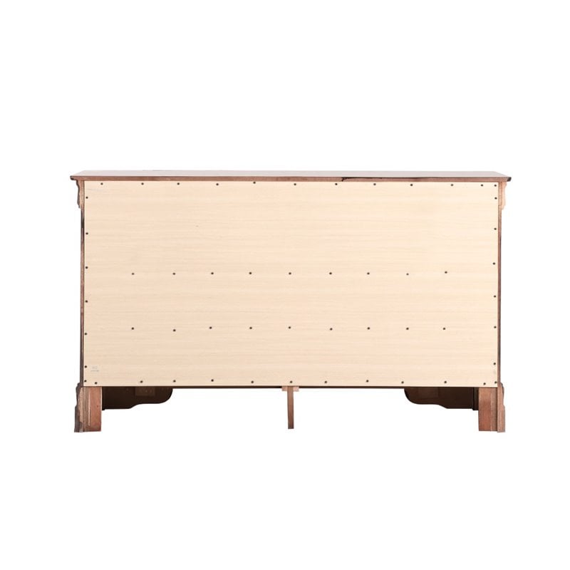 Glory Furniture Louis Phillipe 6-Drawers Bedroom Dresser in Cherry