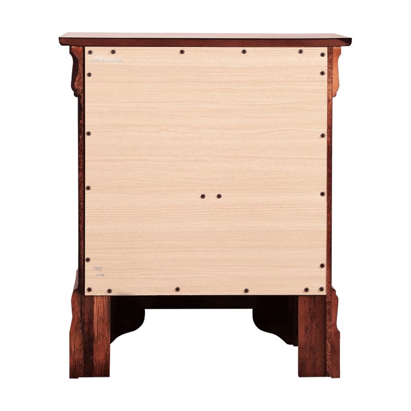 Glory Furniture Louis Phillipe 2 Drawer Nightstand in Cherry