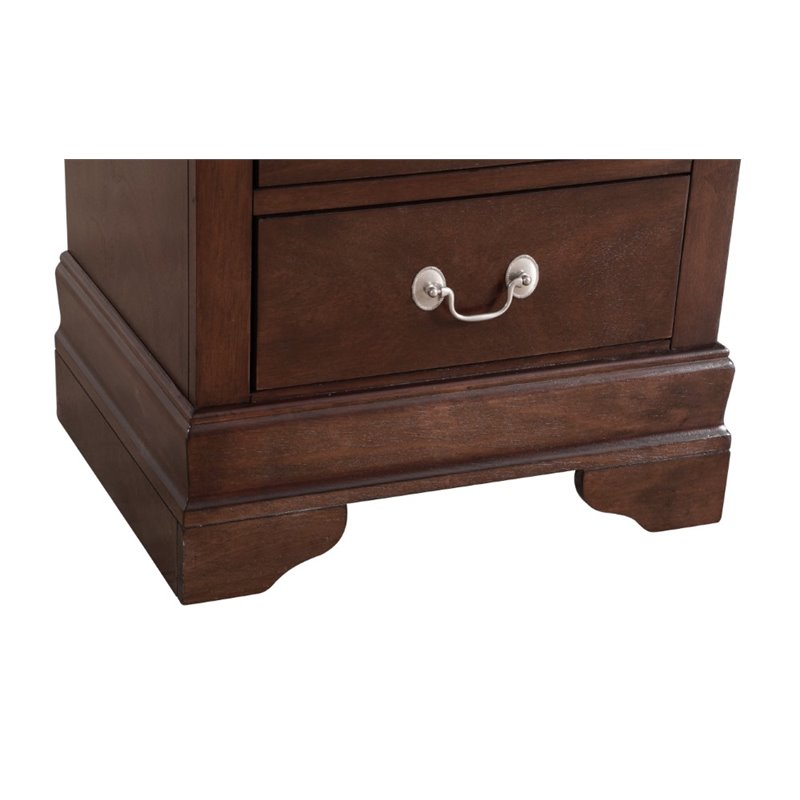 Glory Furniture Louis Phillipe 2 Drawer Nightstand in Cappuccino