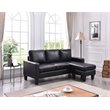 Glory Furniture Jenna Faux Leather Sofa Chaise in Black