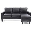 Glory Furniture Jenna Faux Leather Sofa Chaise in Black