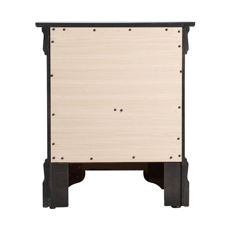 Glory Furniture Louis Phillipe 2 Drawer Nightstand in Black