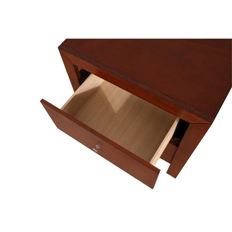 Glory Furniture Burlington 2 Drawer Nightstand in Cherry