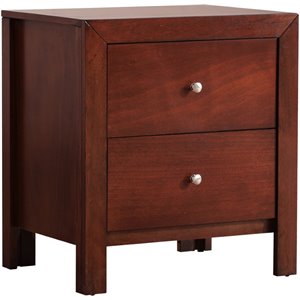 Glory Furniture Burlington 2 Drawer Nightstand in Cherry