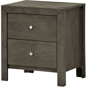 Glory Furniture Burlington 2 Drawer Nightstand in Gray