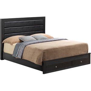 Glory Furniture Burlington Queen Storage Bed in Black