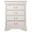 Glory Furniture Louis Phillipe 4-Drawer Bedroom Chest in White
