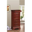 Glory Furniture Louis Phillipe 7-Drawers Bedroom Lingerie Chest in Cherry