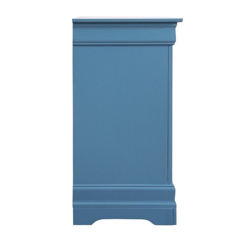 Glory Furniture Louis Phillipe 6 Drawer Dresser in Teal