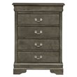 Glory Furniture Louis Phillipe 4-Drawers Bedroom Chest in Gray