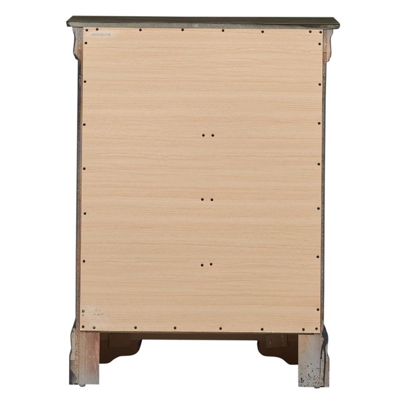 Glory Furniture Louis Phillipe 4-Drawers Bedroom Chest in Gray