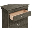 Glory Furniture Louis Phillipe 4-Drawers Bedroom Chest in Gray