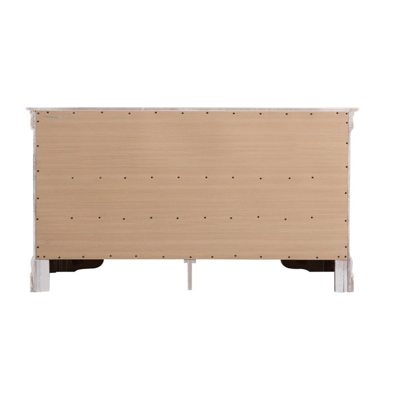 Glory Furniture Louis Phillipe 6 Drawer Dresser in White