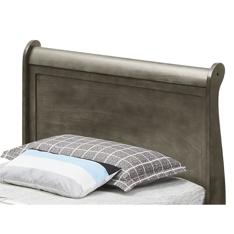 Glory Furniture Louis Phillipe Twin Trundle Bed in Gray