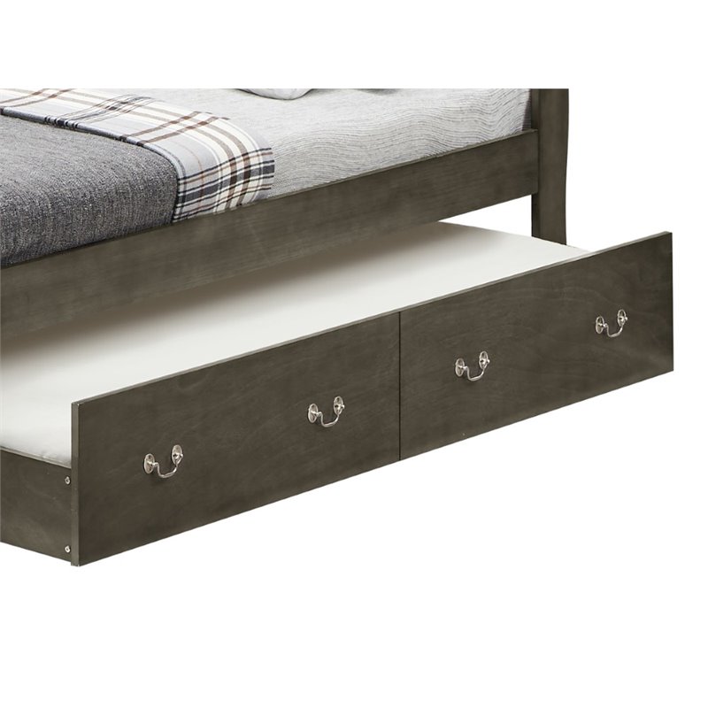 Glory Furniture Louis Phillipe Twin Trundle Bed in Gray