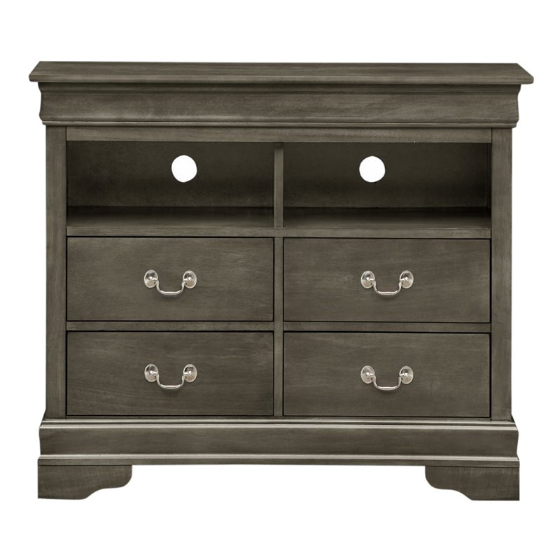 Glory Furniture Louis Phillipe TV Stand in Gray