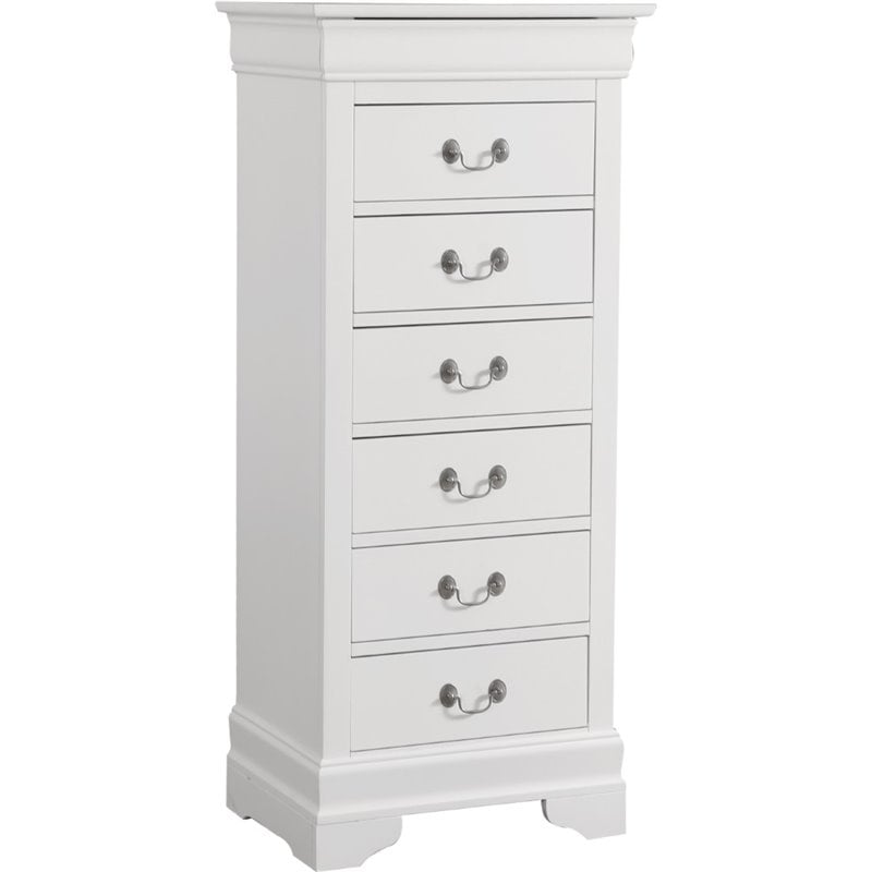 Glory Furniture Louis Phillipe 7-Drawers Bedroom Lingerie Chest in White