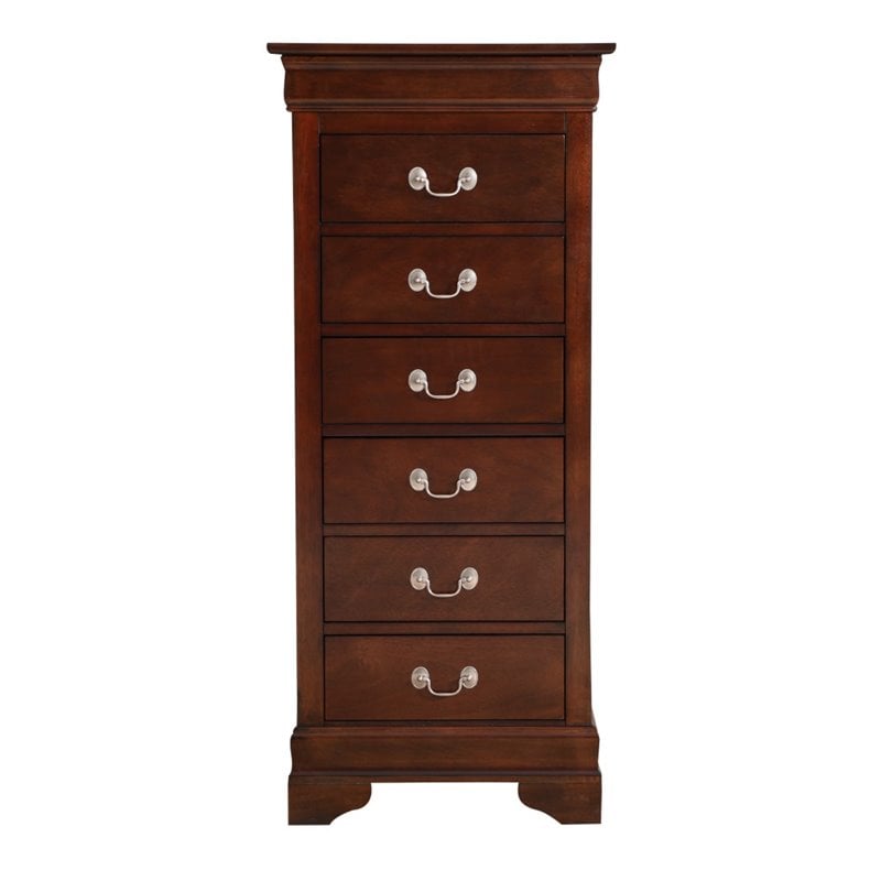 Glory Furniture Louis Phillipe 7-Drawers Bedroom Lingerie Chest in Cappuccino