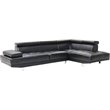 Glory Furniture Riveredge Faux Leather Sectional in Black