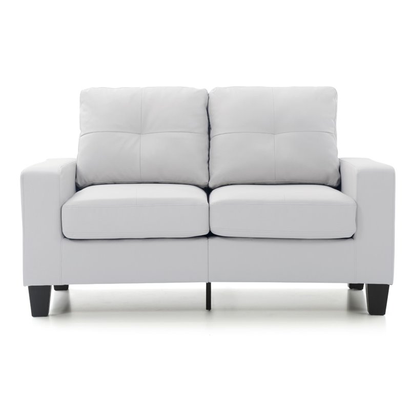 Glory Furniture Newbury Faux Leather Modular Loveseat in White