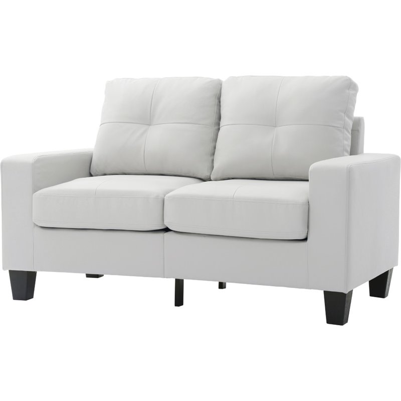 Glory Furniture Newbury Faux Leather Modular Loveseat in White